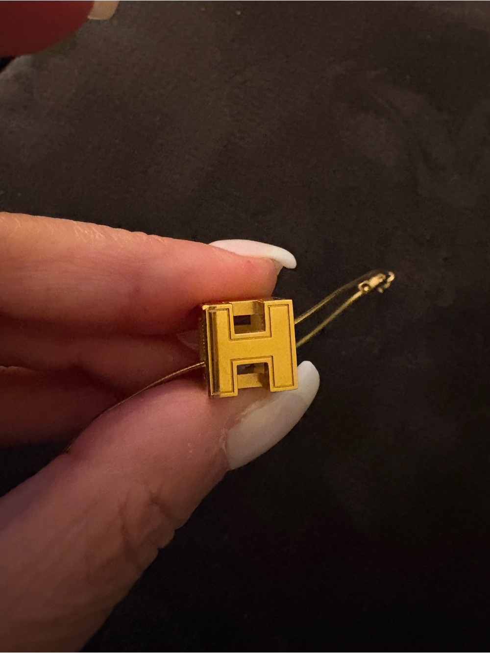 Hermes Gold Letter H Pendant Necklace - Women's Jewelry - Picture 2 of 5
